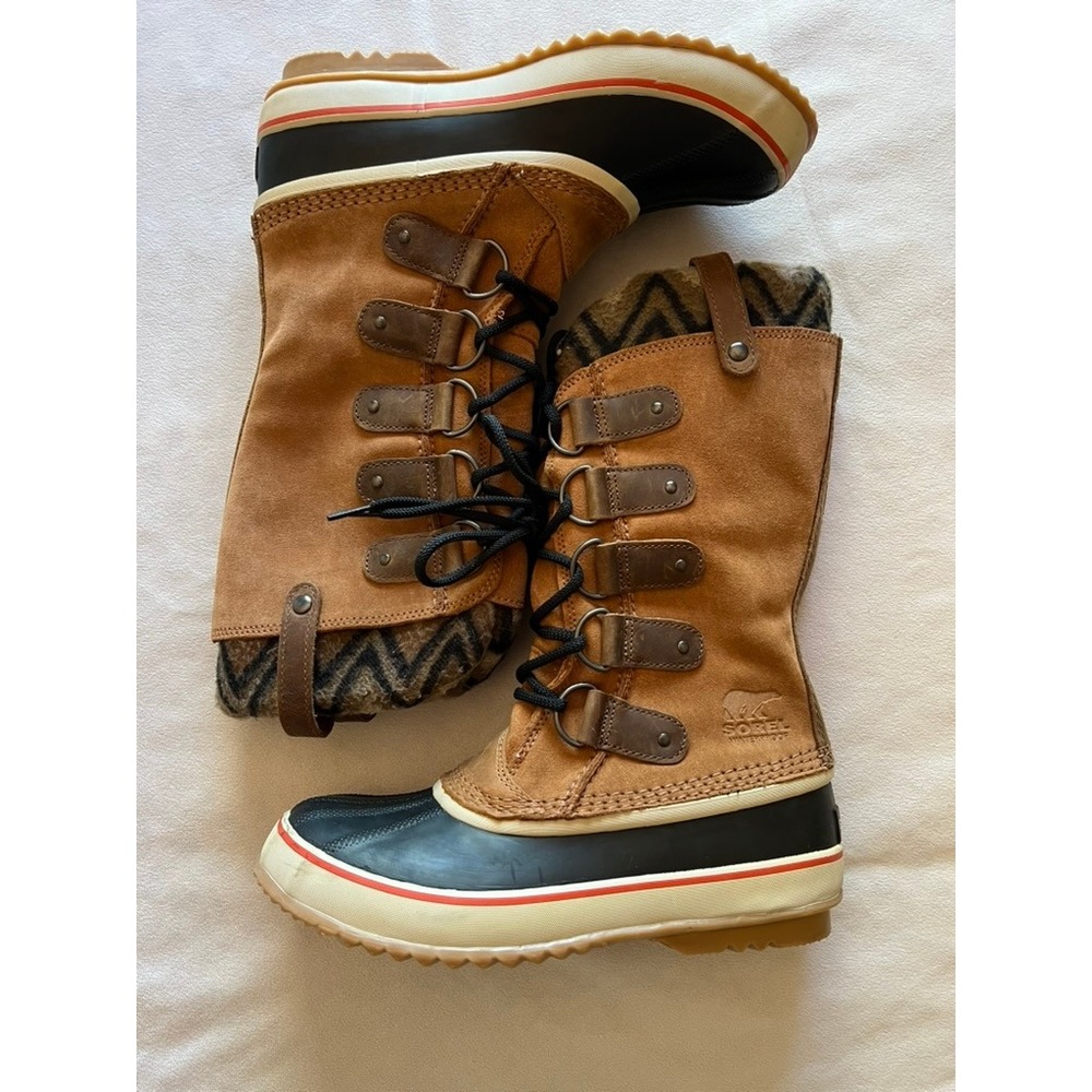 Sorel Tofino II Waterproof Winter Boots Tan Brown Suede Knit Tall NL2142-286 10
